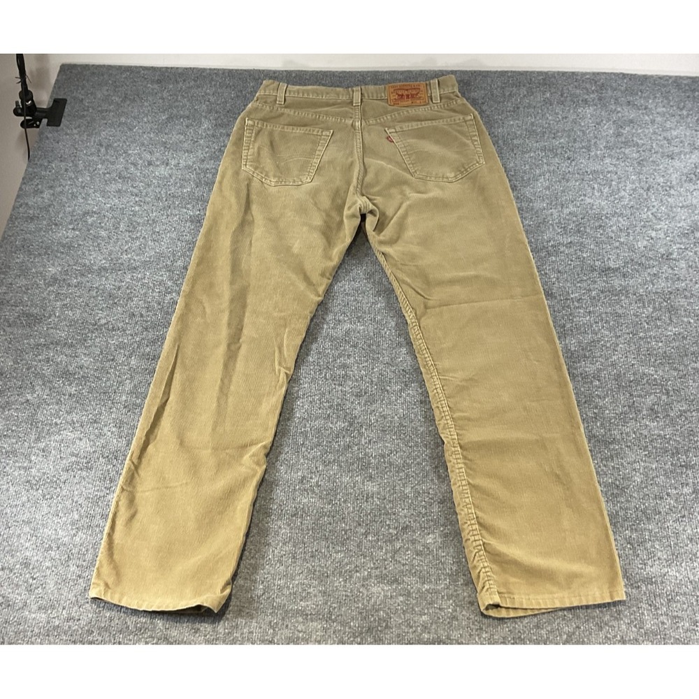 Levis 505 Jeans Mens 34x32 Tan Straight Leg Regular Fit Classic Denim Pants Zip